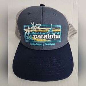 Patagonia Pataloha Trucker Hat Blue/ White Hawaii Haleiwa Snapback Mesh Cap